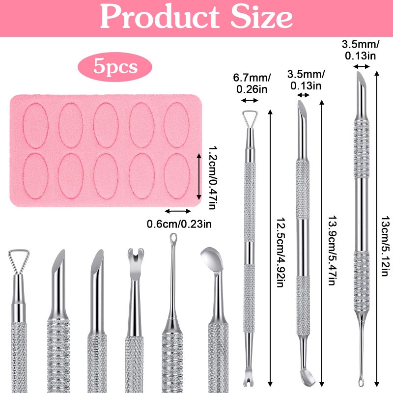 DOPENSPI 3PCS Dual Ended Cuticle Pusher, Pre-treatment Cuticle Remover with 5 Sheets Sandpaper 180 Grit Sanding Pads Pre Polishing Manicure Treatment Tool for Nail Art Dead Skin Remover Salon Home Use - Image 3